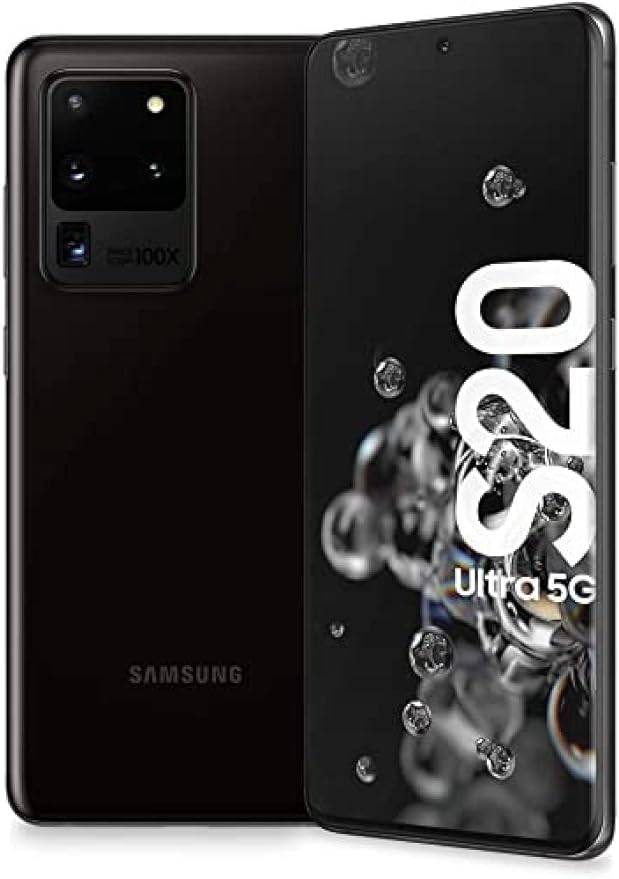 Samsung S20 Ultra 5G Factory Unlocked SM-G988U1 Cosmic Black 128GB - US Warranty (Renewed)